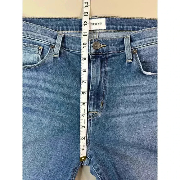 Hudson Women’s Natalie Midrise Slim Boyfriend Jean Sz 30 Medium Wash Cuffed Crop - Picture 9 of 14